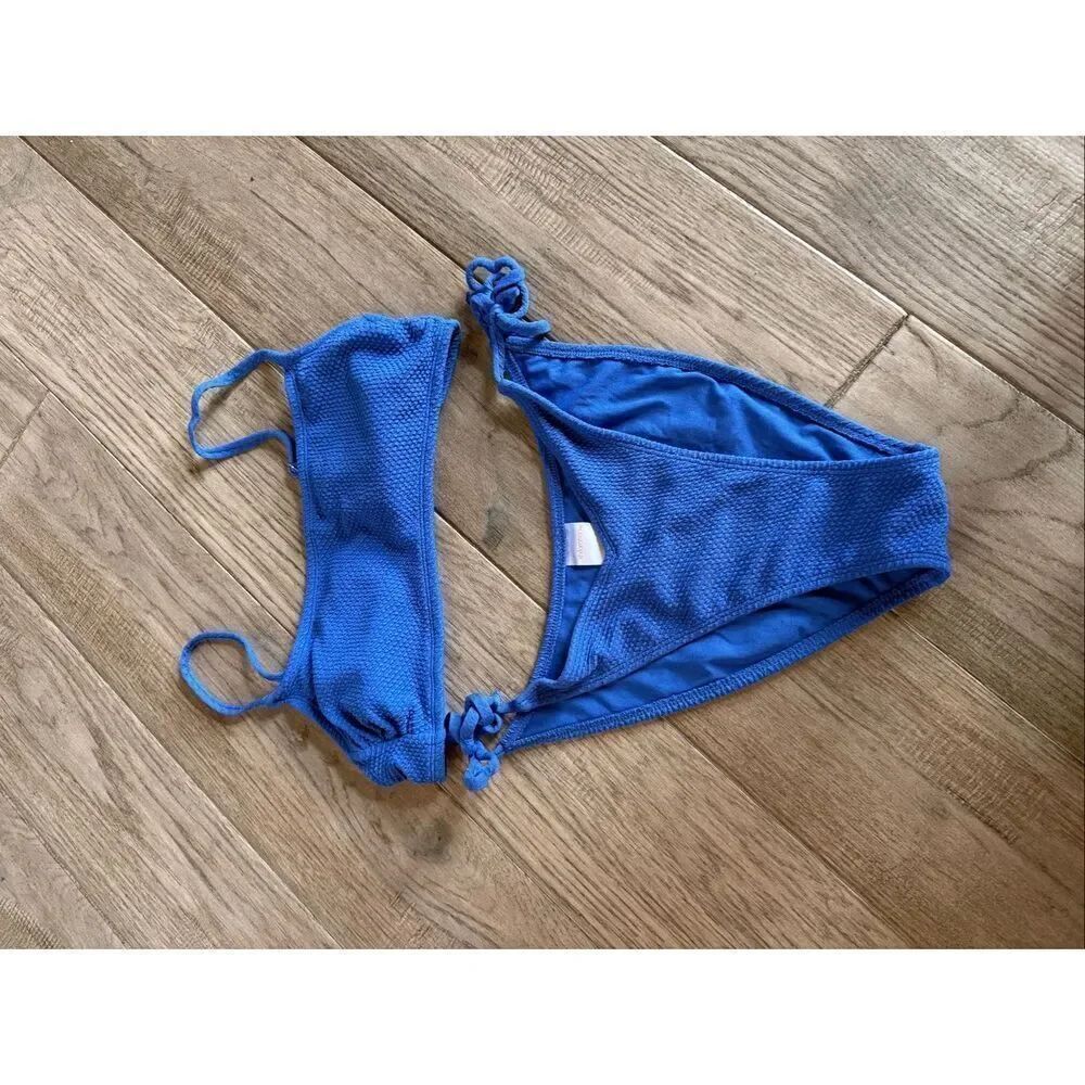Xhiliration Royal Blue String Bikini Large